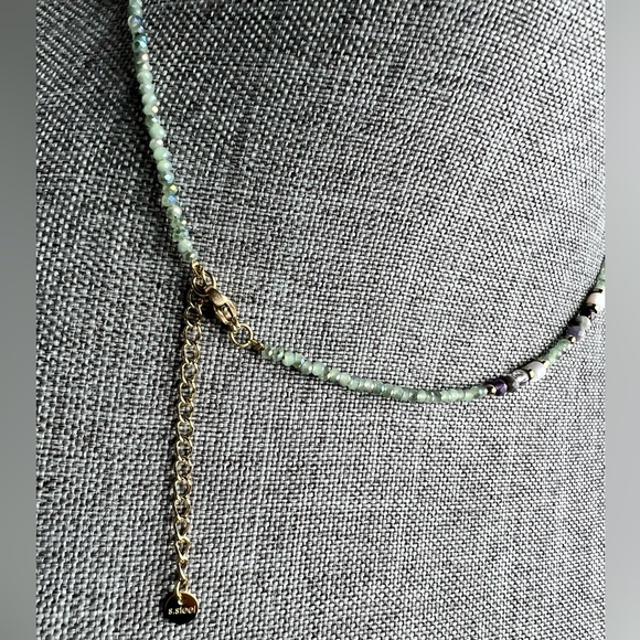 SOLD Bead Necklace Faux Shell Pendant Charm Beach Jewelry seashell beaded neckla - Picture 4 of 15